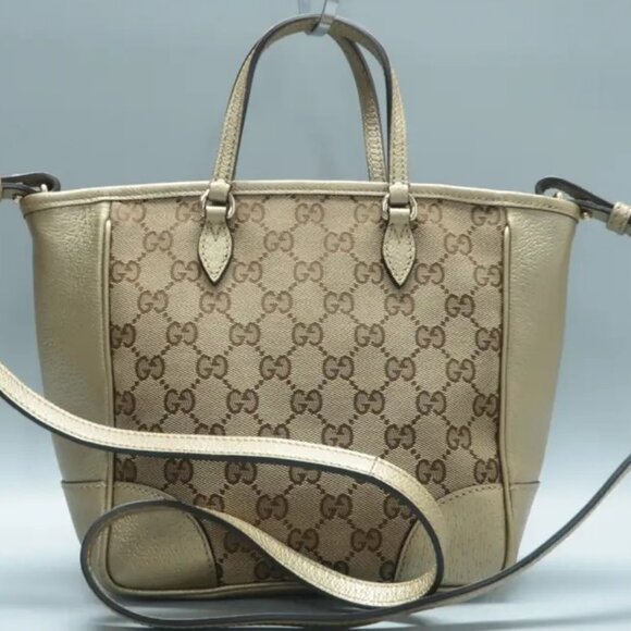GUCCI CLASSIC GG MONOGRAM BREE TOP HANDLE W/LONG STRAP 100% AUTHENTIC - Picture 4 of 15